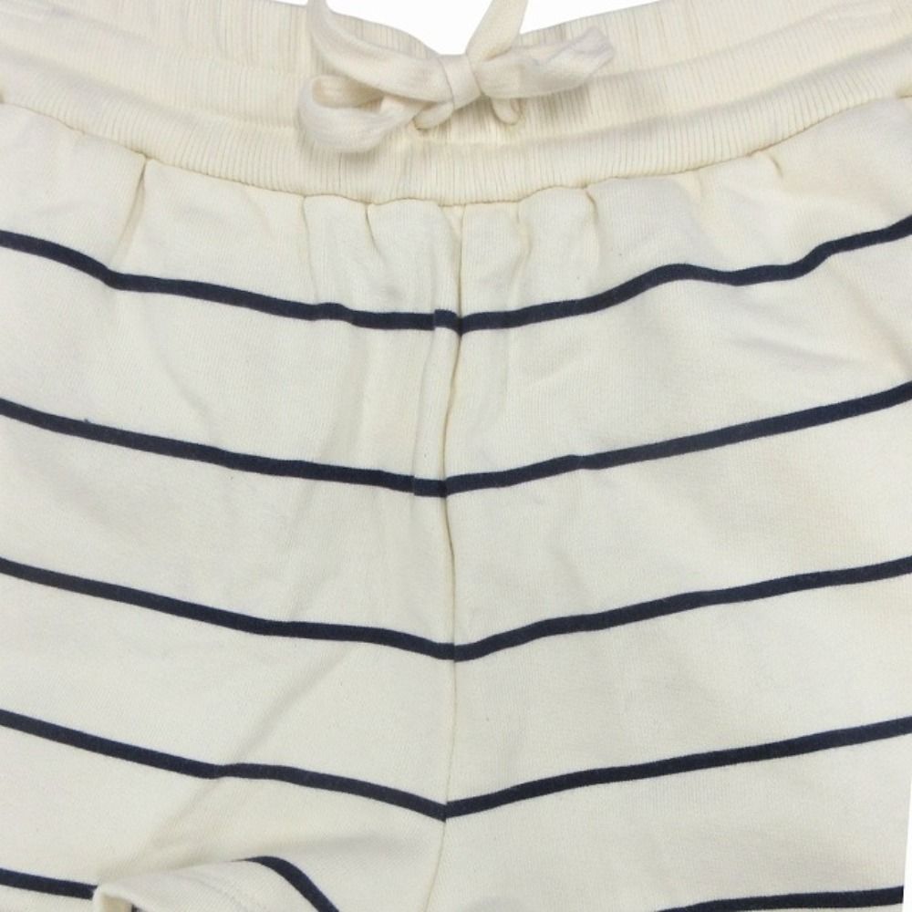Miu Miu Cotton Sweatshirt Shorts Pants Border Logo Embroidery XS Ivory