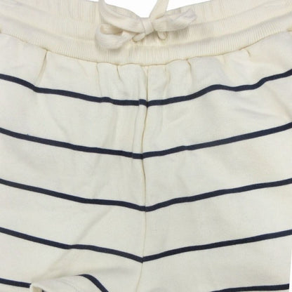 Miu Miu Cotton Sweatshirt Shorts Pants Border Logo Embroidery XS Ivory