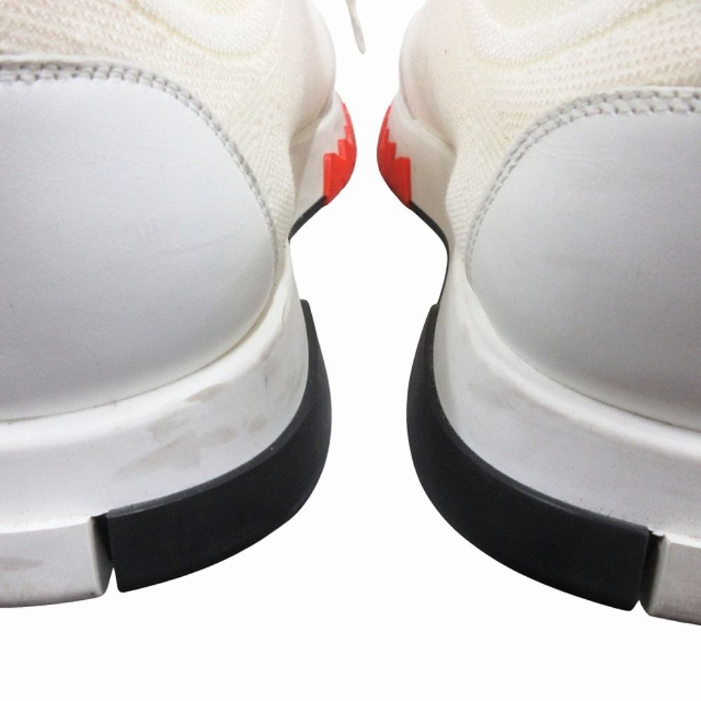 Hermes Addict Knit Sneakers Shoes Low Cut 43 White Orange