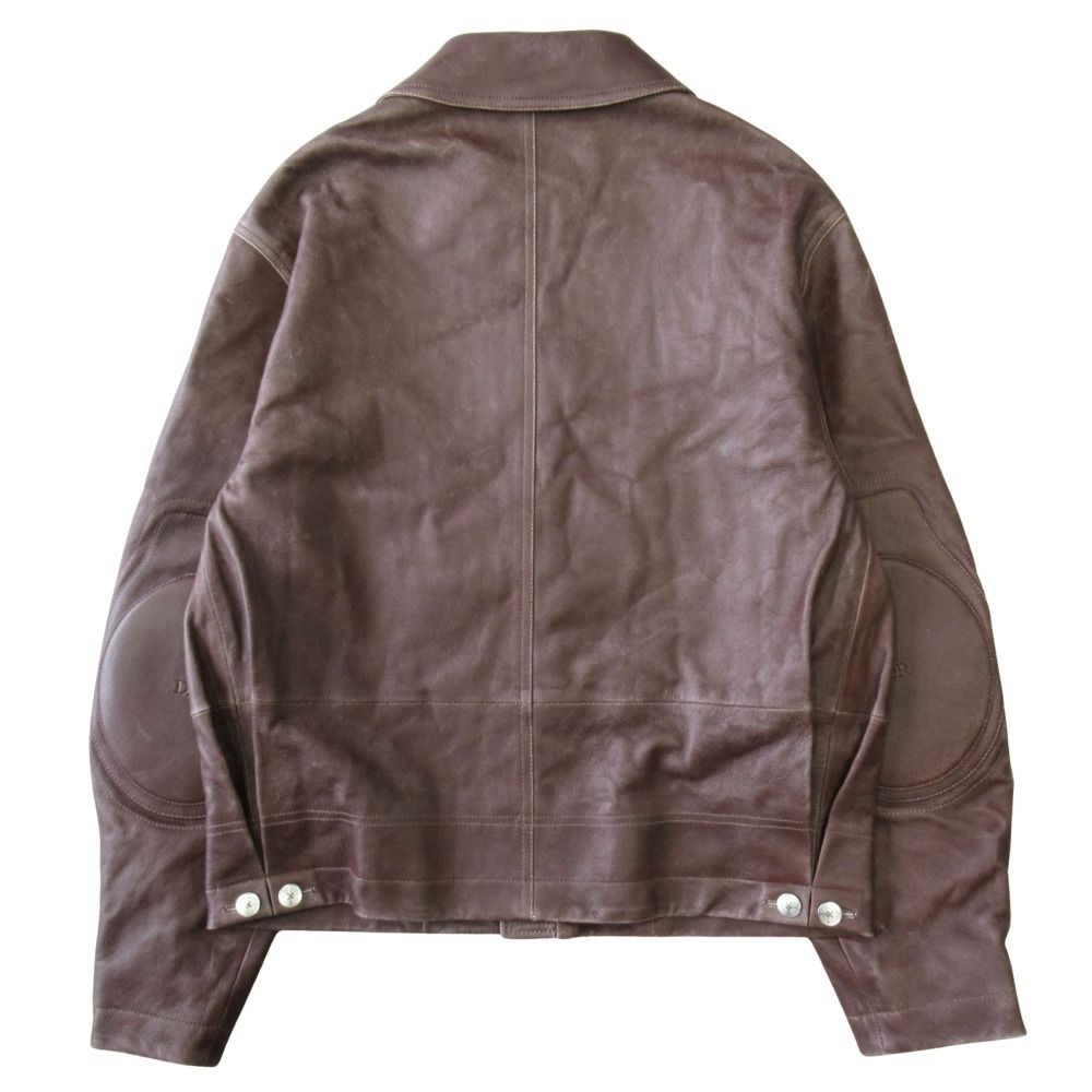Dior Stone Island Lambskin Jacket Distressed 48 Brown
