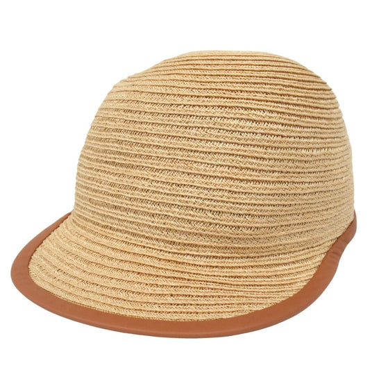 Hermes Garance Hemp Leather Cap Hat Series Logo 57 Natural