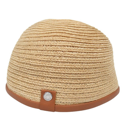 Hermes Garance Hemp Leather Cap Hat Series Logo 57 Natural