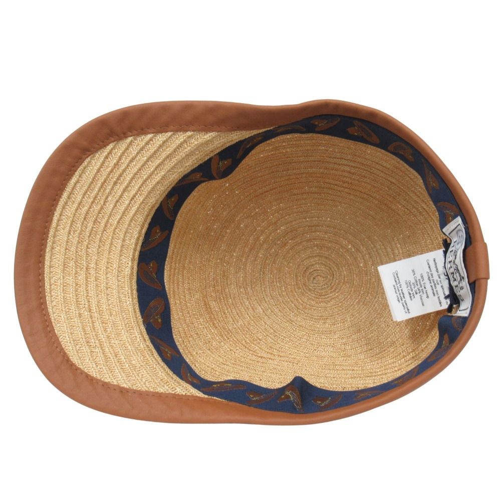 Hermes Garance Hemp Leather Cap Hat Series Logo 57 Natural