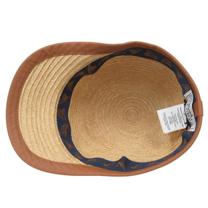 Hermes Garance Hemp Leather Cap Hat Series Logo 57 Natural