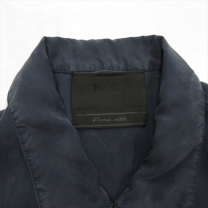 Prada Triangle Patch Silk Jacket Raf Simons Era M Navy