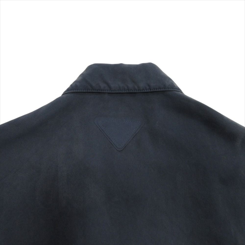Prada Triangle Patch Silk Jacket Raf Simons Era M Navy