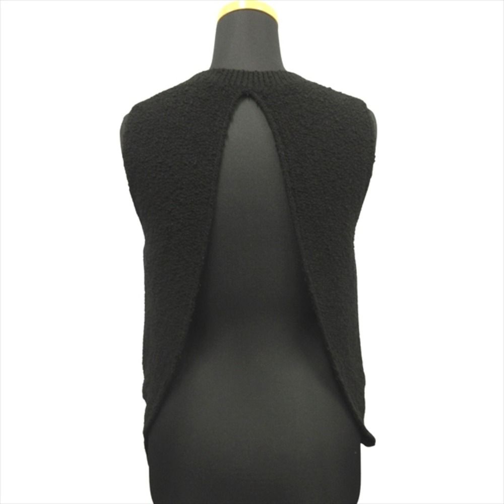 Bottega Veneta Back Open Knit Vest Sleeveless Sweater XS Black
