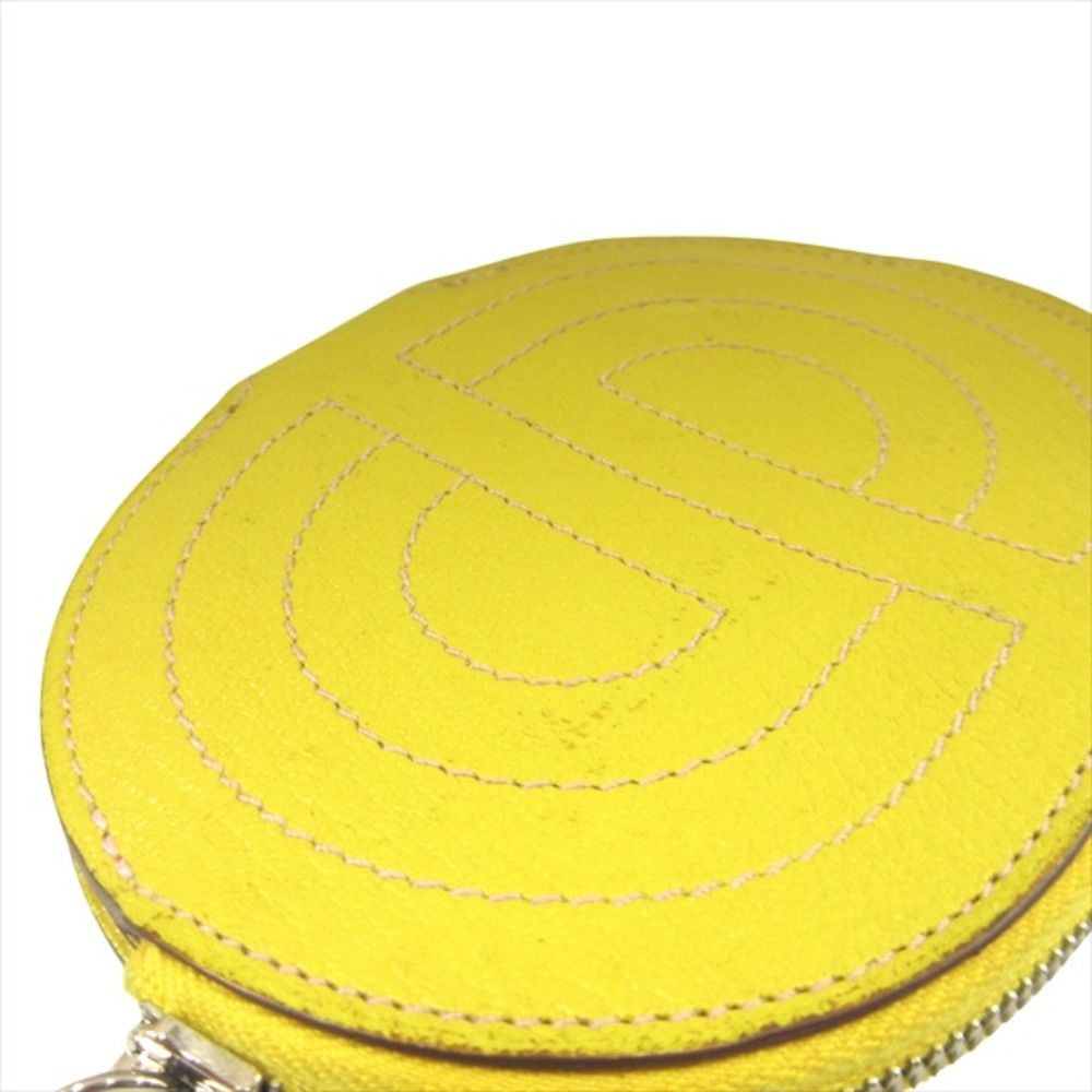 Hermes in the Loop Coin Case Wallet Purse Card Chaine D'ancre Leather Yellow