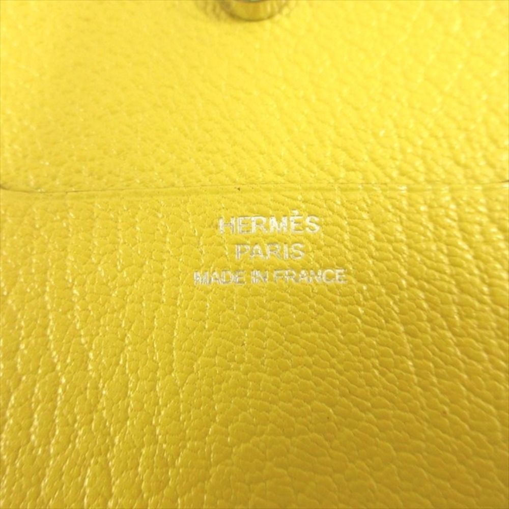 Hermes in the Loop Coin Case Wallet Purse Card Chaine D'ancre Leather Yellow