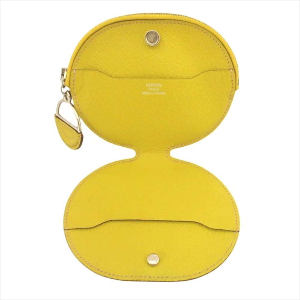 Hermes in the Loop Coin Case Wallet Purse Card Chaine D'ancre Leather Yellow