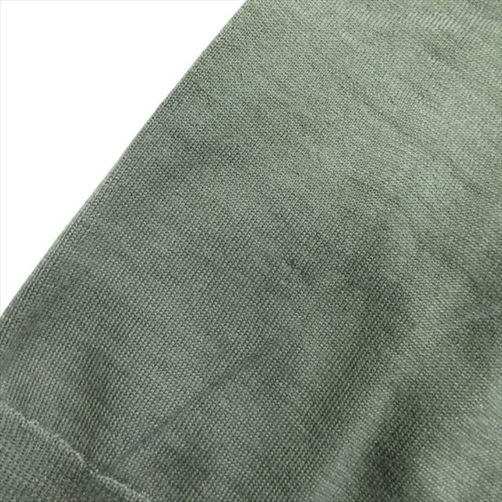 Hermes Cashmere Silk Knit Sweater Crew Neck Line M Green