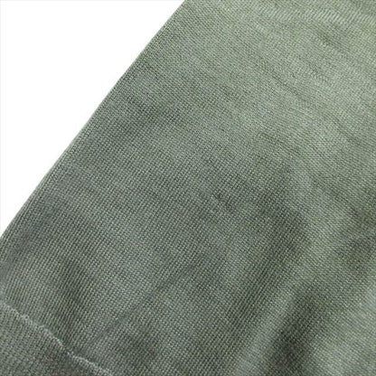 Hermes Cashmere Silk Knit Sweater Crew Neck Line M Green