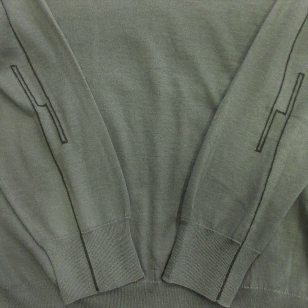 Hermes Cashmere Silk Knit Sweater Crew Neck Line M Green