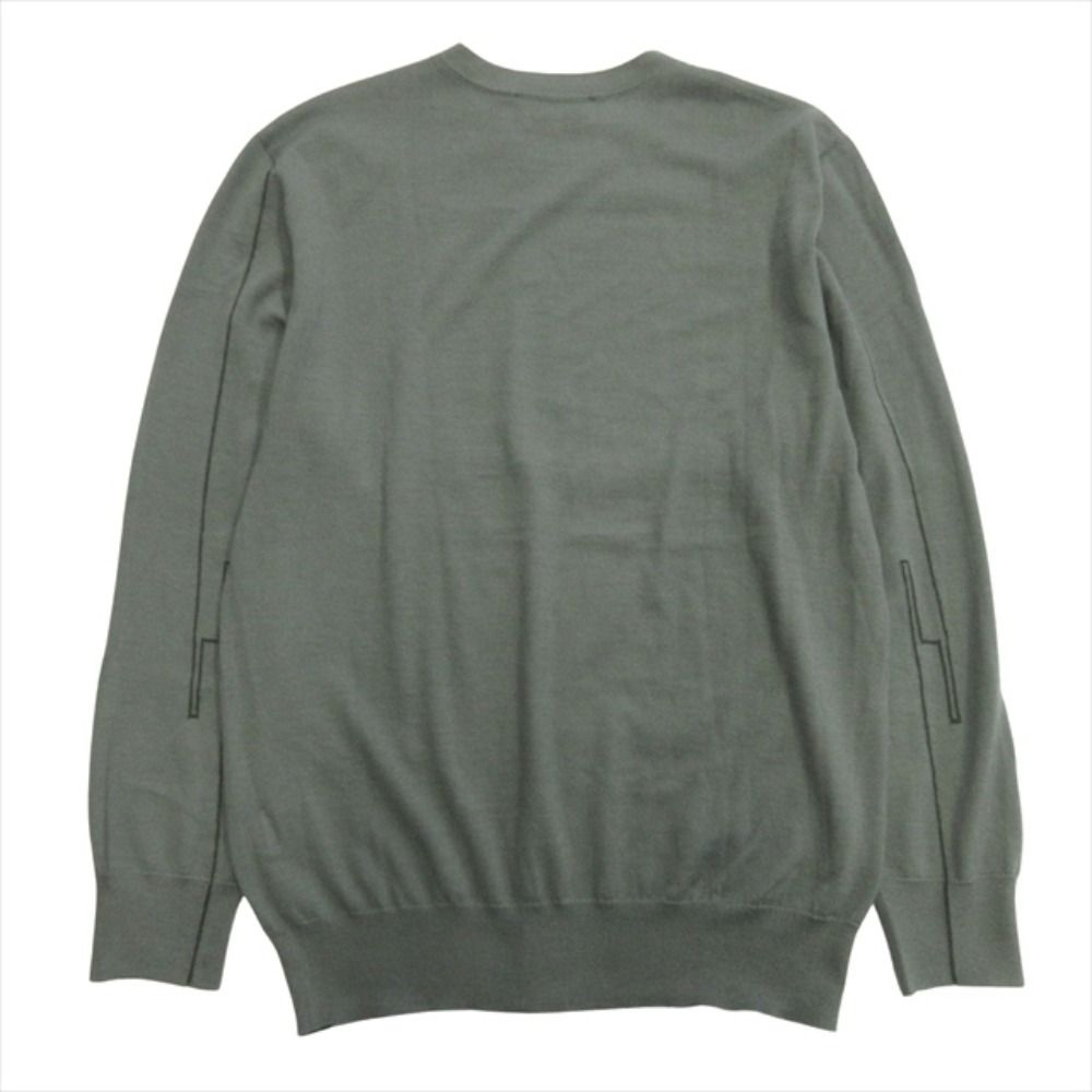 Hermes Cashmere Silk Knit Sweater Crew Neck Line M Green