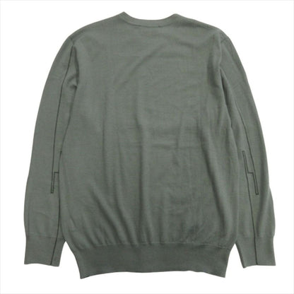 Hermes Cashmere Silk Knit Sweater Crew Neck Line M Green