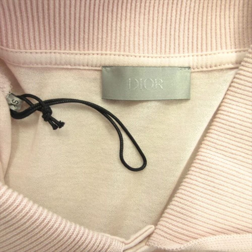 Dior Sheer Long Polo Shirt Top Long Sleeve Logo Embroidery Xs Pink