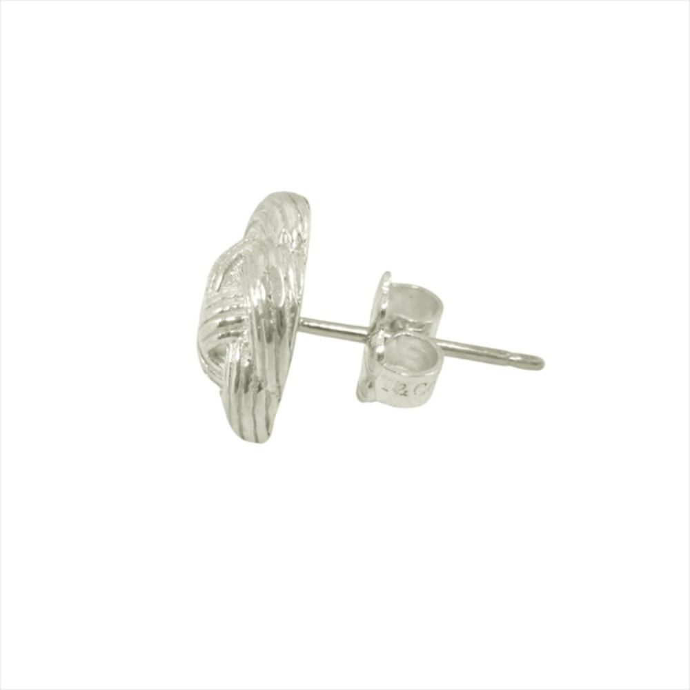 Tiffany & Co Polished Flower Stud Earrings Both Ears Silver