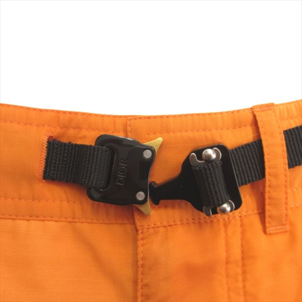 Dior Roller Buckle Co Star Bermuda Shorts Nylon Drawstring 48 Orange
