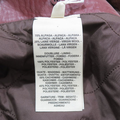 Hermes Big Color Shaggy Coat Jacket Middle Length Waist Ribbon Belt Alpaca Wool