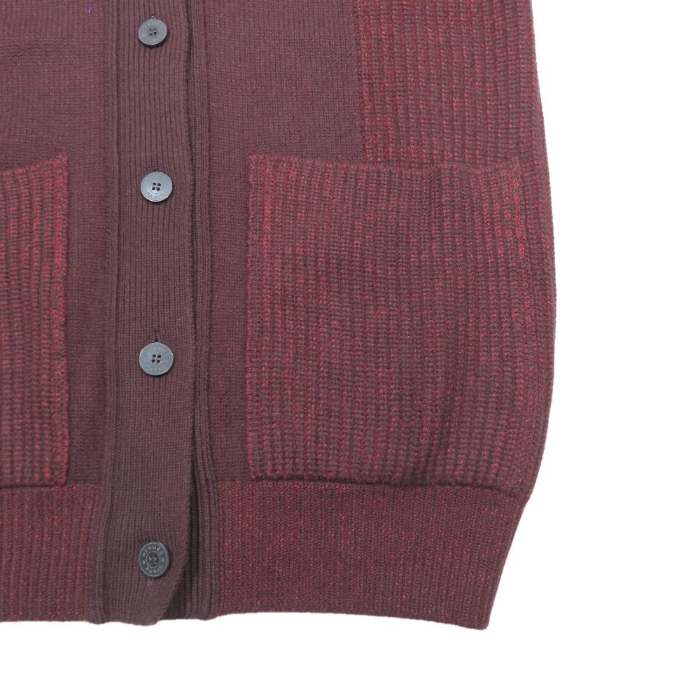 Hermes Cashmere Over Silhouette Long Cardigan Melange Knit Sweater Long Sleeve