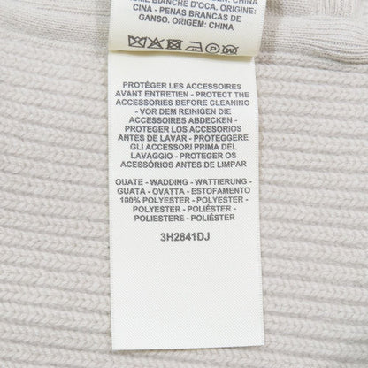 Hermes Twill Lane Knit Quilted Contrast Long Down Jacket Vest Zip Up 36 Beige
