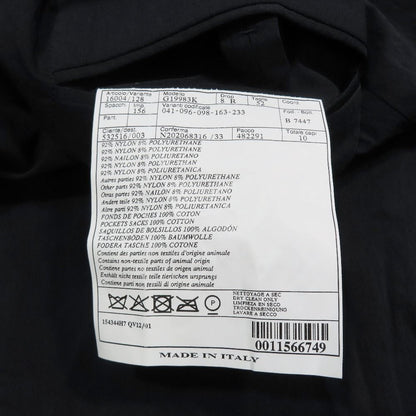 Hermes Nylon Stretch Tailored Jacket Black Leather No Vent 52 Navy