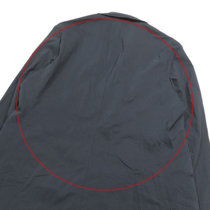 Hermes Nylon Stretch Tailored Jacket Black Leather No Vent 52 Navy