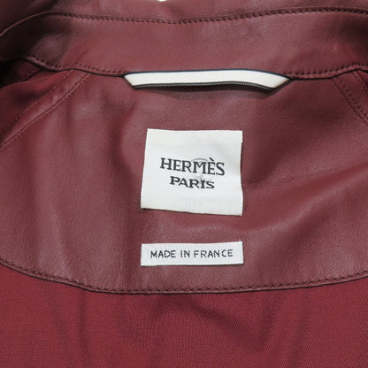 Hermes Nylon Lambskin Trim Stainless Steel Coat Long Jacket Medall Studded Belt