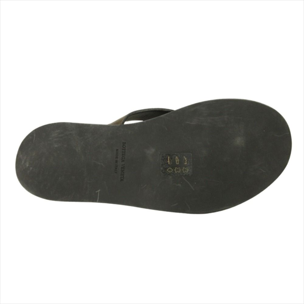 Bottega Veneta Leather Thong Sandals Shoes Beach Intrecciato 40 Brown