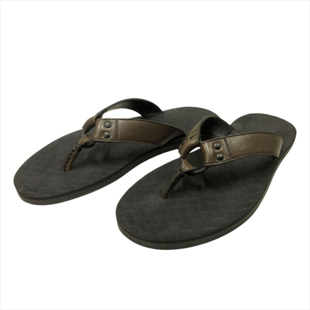 Bottega Veneta Leather Thong Sandals Shoes Beach Intrecciato 40 Brown