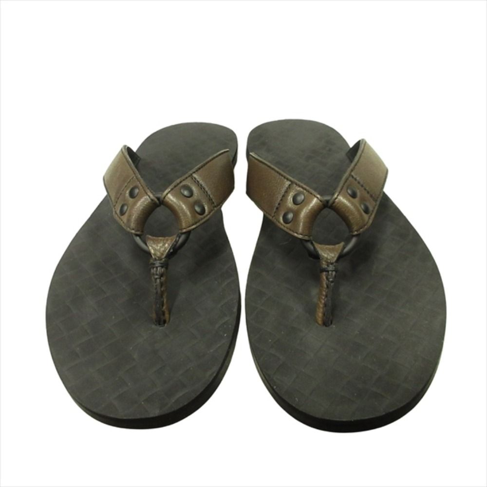 Bottega Veneta Leather Thong Sandals Shoes Beach Intrecciato 40 Brown