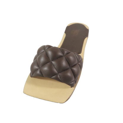 Bottega Veneta Intrecciato Leather Slides Padded Sandals Quilted Shoes