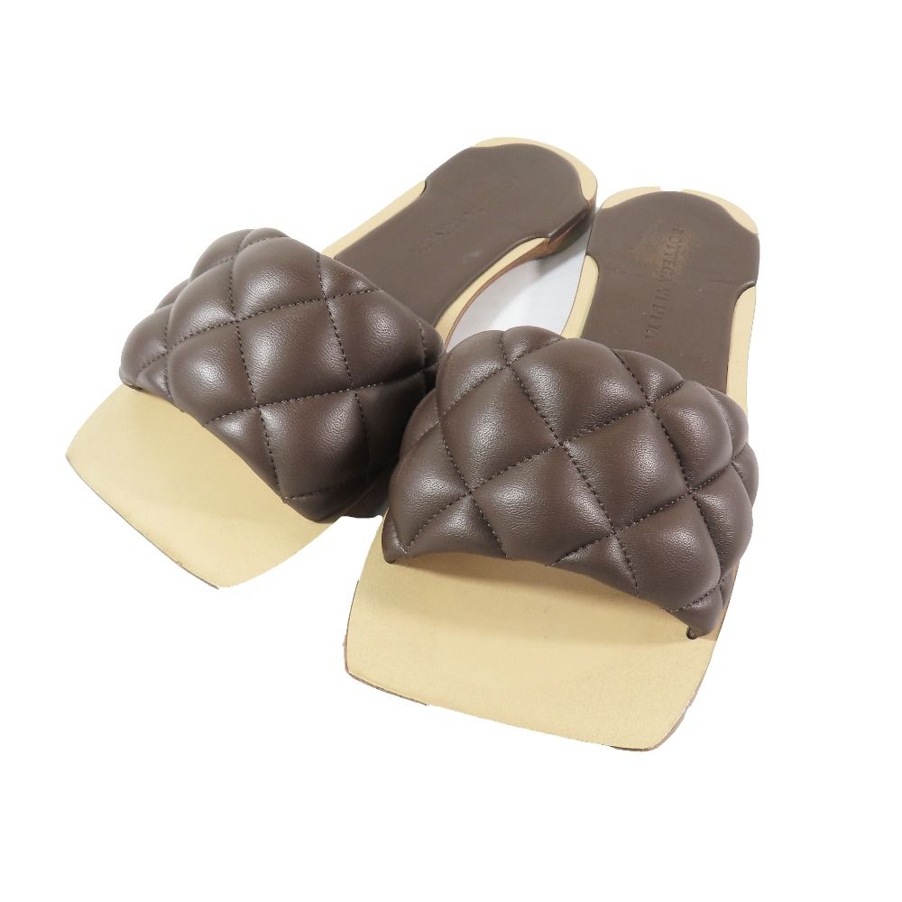 Bottega Veneta Intrecciato Leather Slides Padded Sandals Quilted Shoes