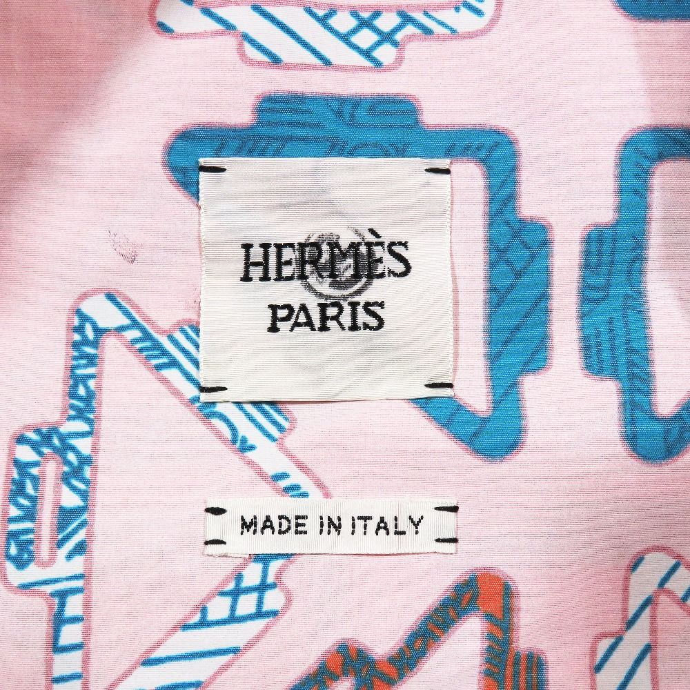 Hermes Tatersales Long Beach Windbreaker Long Coat All Pattern 34 Orange