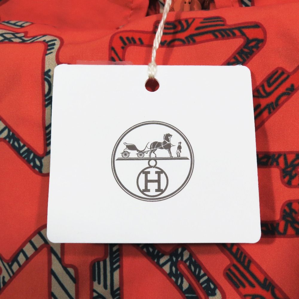 Hermes Tatersales Long Beach Windbreaker Long Coat All Pattern 34 Orange
