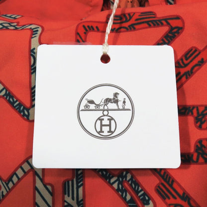 Hermes Tatersales Long Beach Windbreaker Long Coat All Pattern 34 Orange