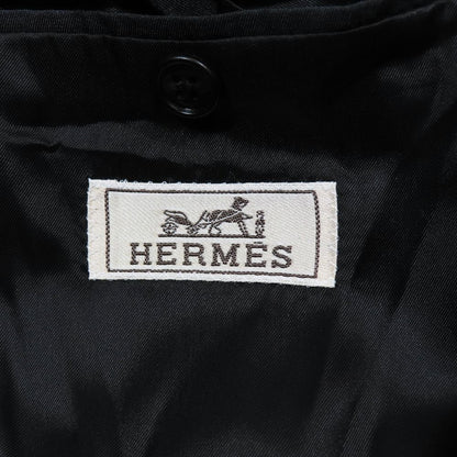 Hermes Plaid Nylon Blend Wool Jacket Black Fully Lined Suit 46 Green