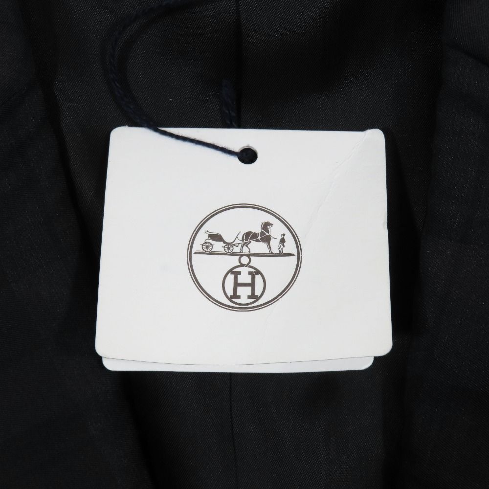 Hermes Plaid Nylon Blend Wool Jacket Black Fully Lined Suit 46 Green