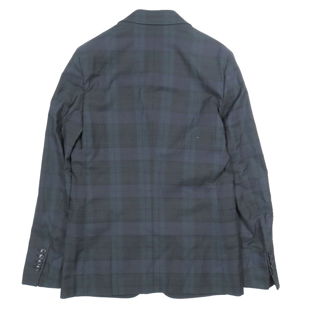 Hermes Plaid Nylon Blend Wool Jacket Black Fully Lined Suit 46 Green