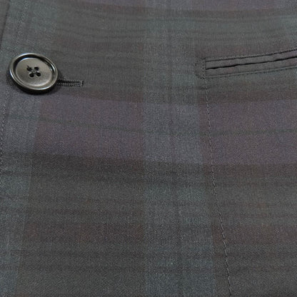 Hermes Plaid Nylon Blend Wool Jacket Black Fully Lined Suit 46 Green
