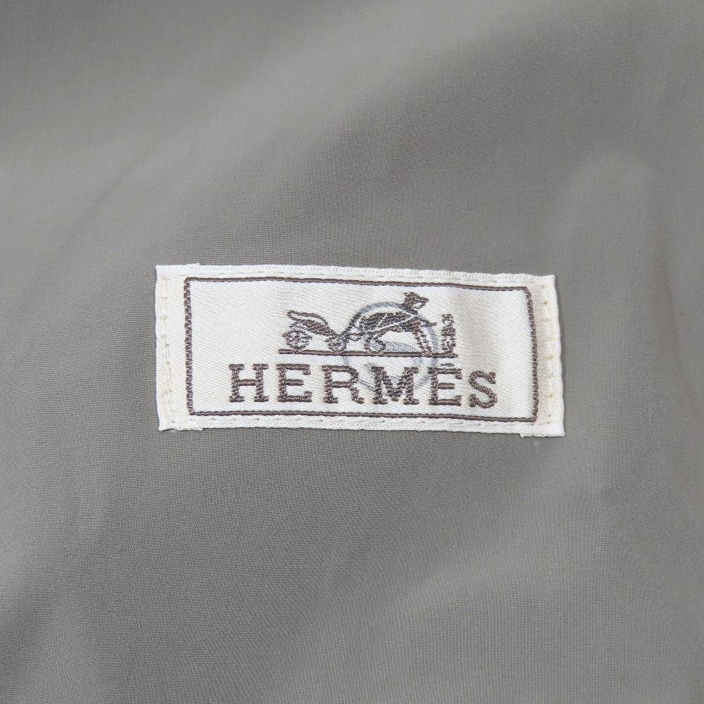 Hermes Logo Bicolor Nylon Vest Sleeveless Jacket Double Zip Gilet 50 Orange Gray