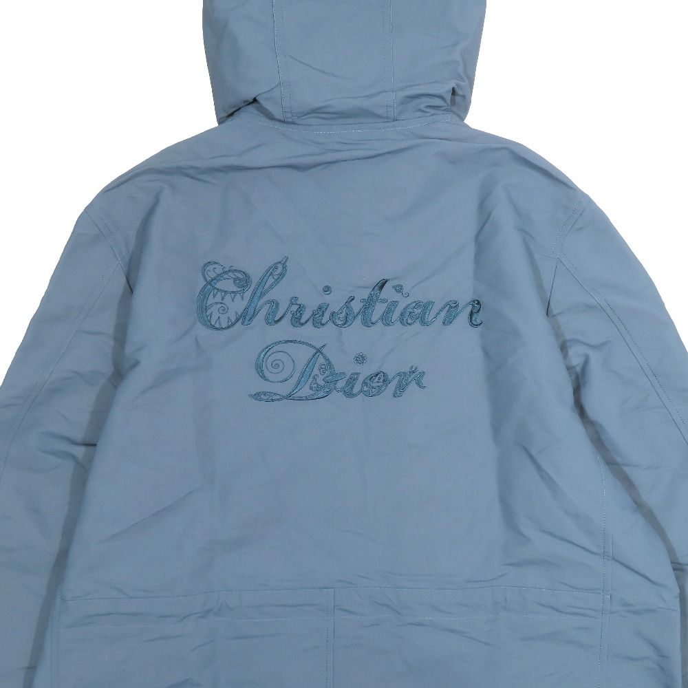 Dior Kenny Scharf Nylon Mod Coat Logo Embroidery Hoodie 48 Blue
