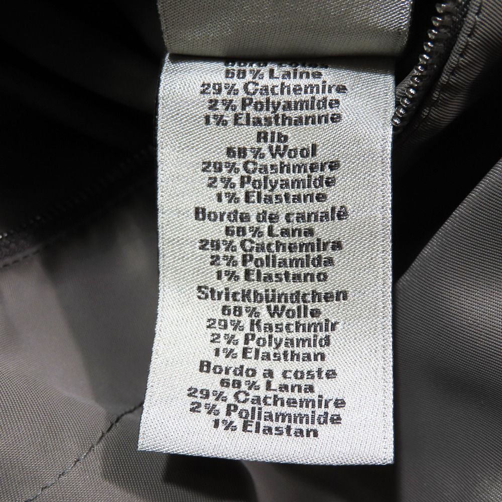 Hermes Lambskin Leather Trim Dead Coat Military Long Knit Cara Outer 46 Beige