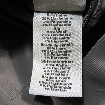 Hermes Lambskin Leather Trim Dead Coat Military Long Knit Cara Outer 46 Beige