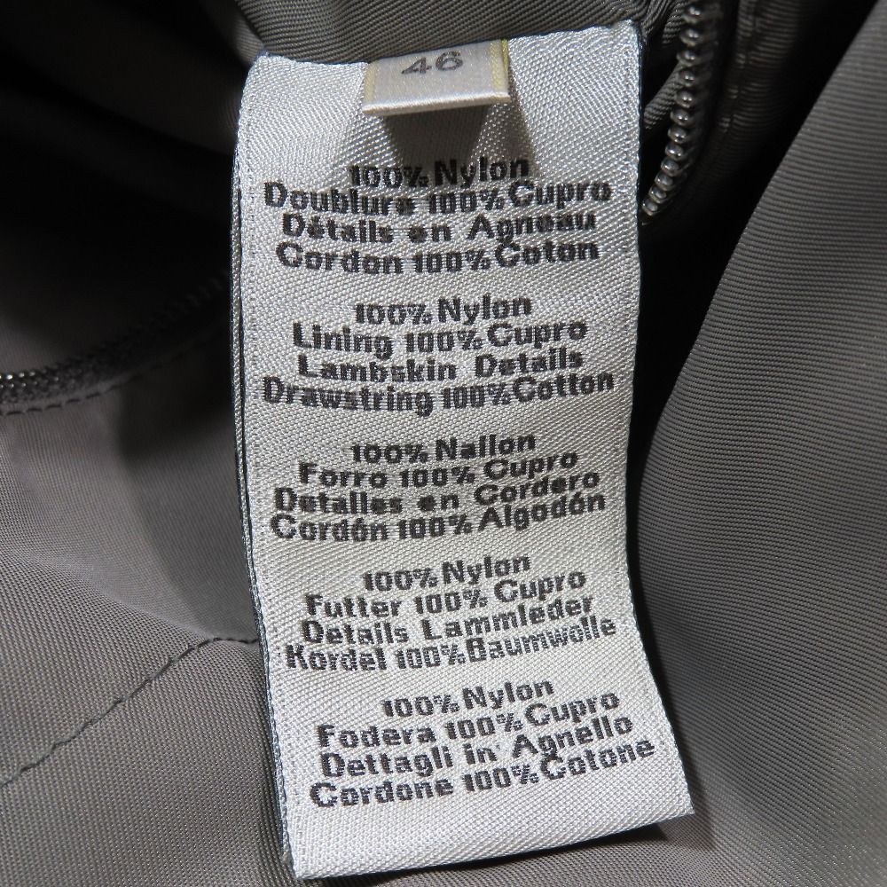 Hermes Lambskin Leather Trim Dead Coat Military Long Knit Cara Outer 46 Beige