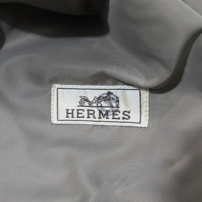 Hermes Lambskin Leather Trim Dead Coat Military Long Knit Cara Outer 46 Beige