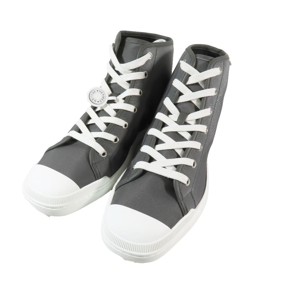 Hermes Express Nylon High Cut Sneakers Shoes Logo 40.5 Gray