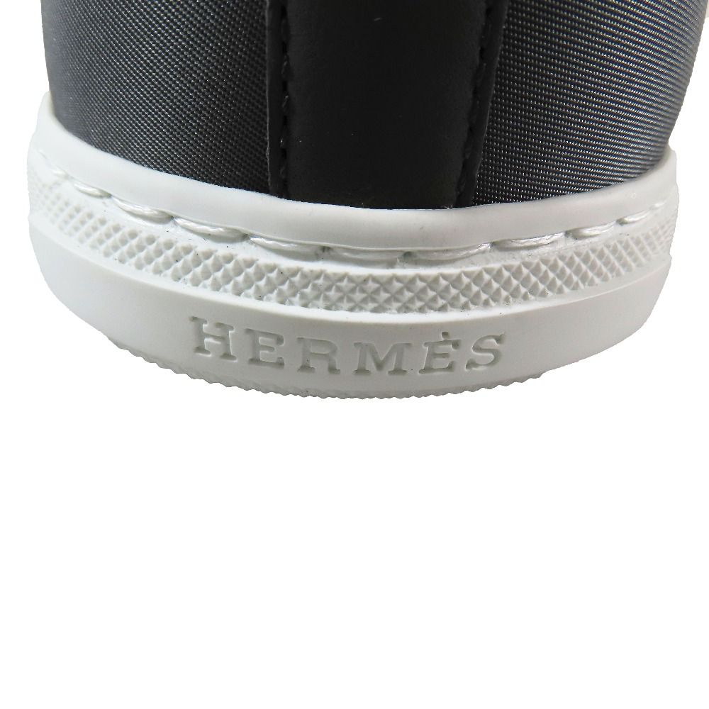 Hermes Express Nylon High Cut Sneakers Shoes Logo 40.5 Gray