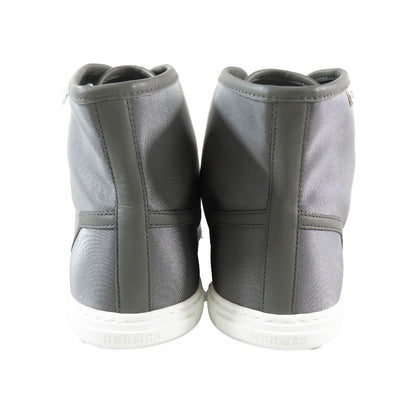 Hermes Express Nylon High Cut Sneakers Shoes Logo 40.5 Gray