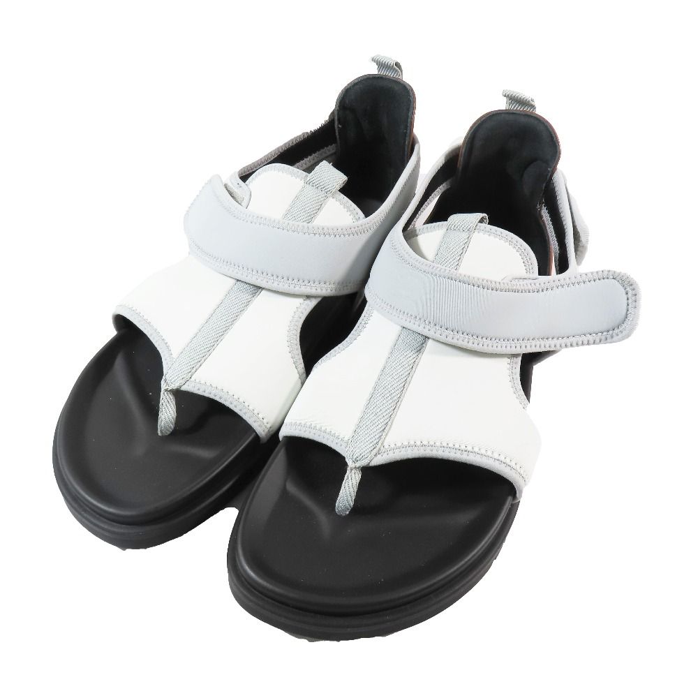 Hermes Giorno Sandals Shoes Technical Jersey Velcro 42.5 Gray Black